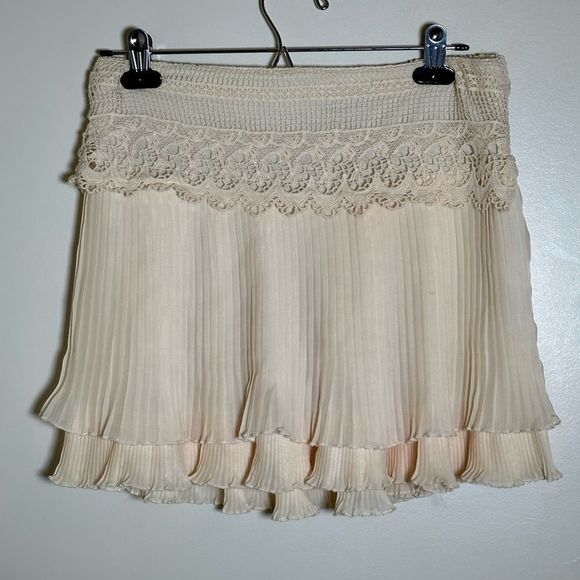 SOHO Women's Skirt Mini Y2K style boho look size 3 pleated lace 2000s bohemian - Picture 3 of 12